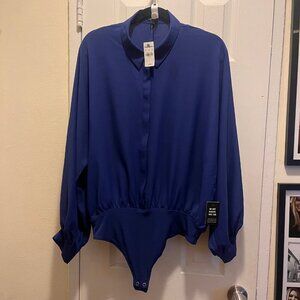 Express Bodysuit NWT Royal Blue Long Sleeve